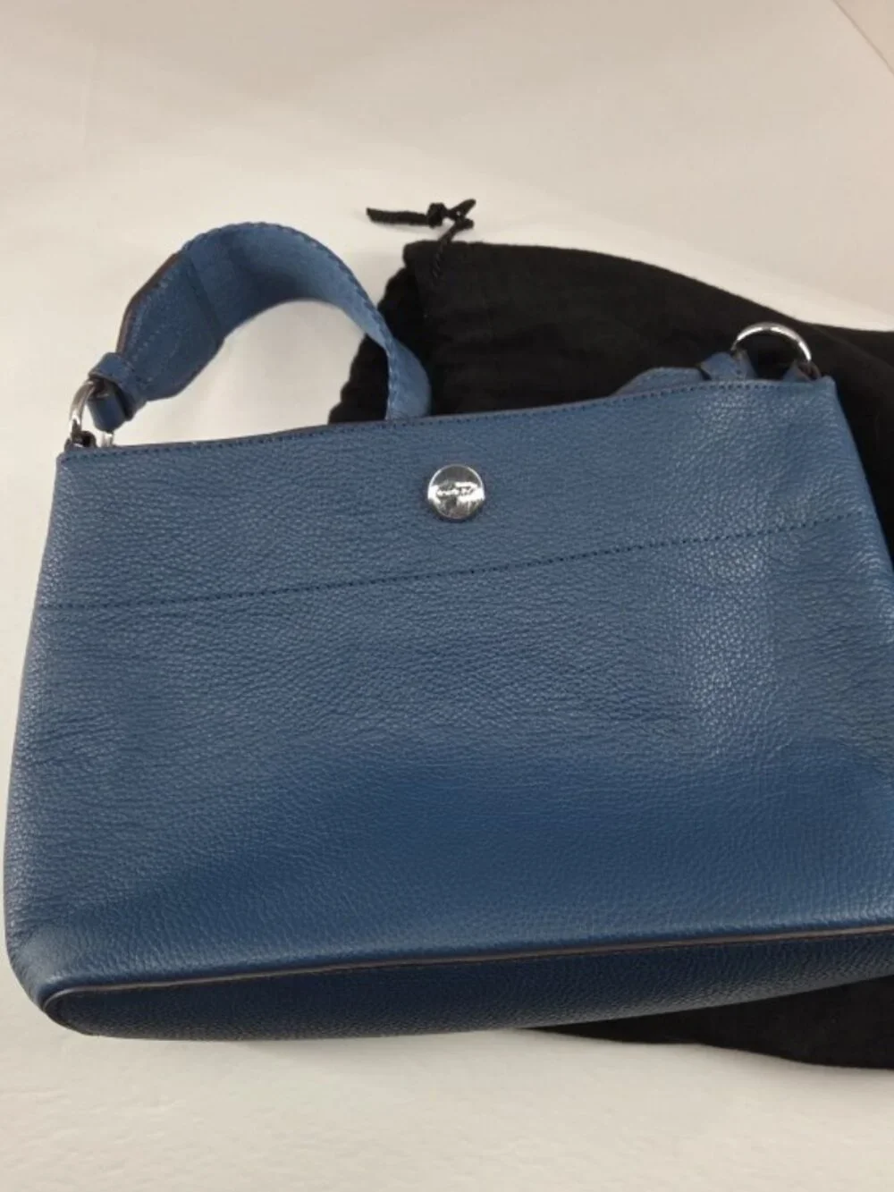 DKNY Winston Crossbody Bag Womens Small Blue Leather Adjustable Strap Dust Bag